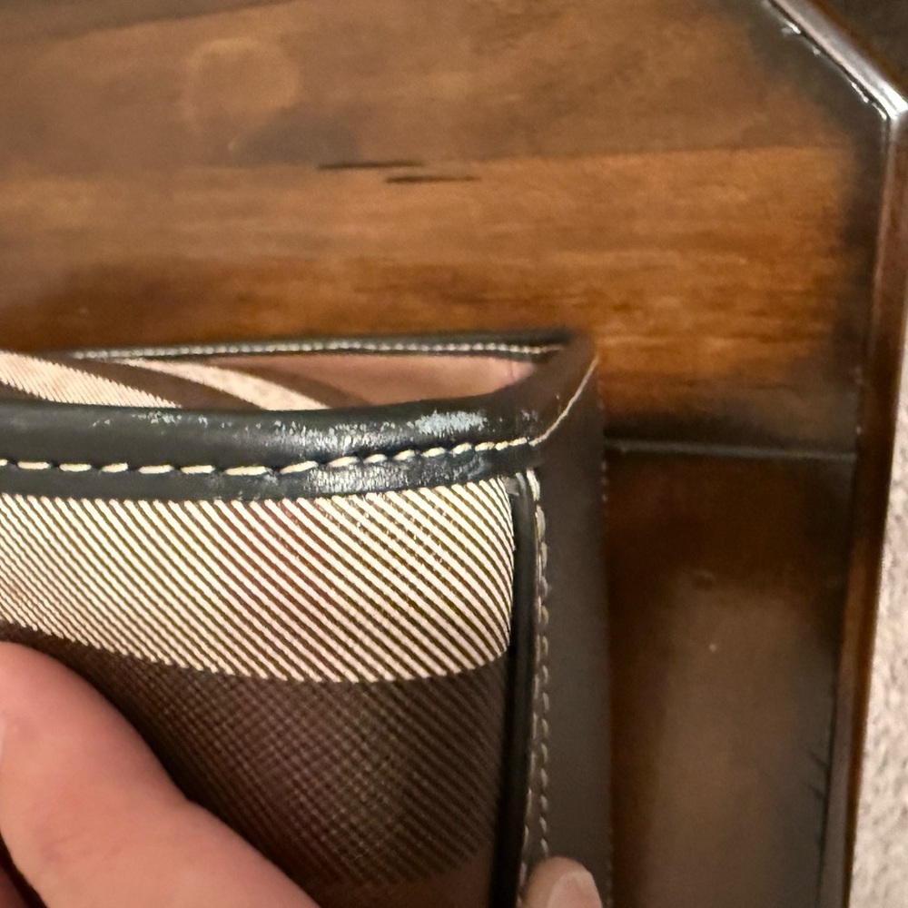 Burberry Brown Check Leather-Trim Tote - Picture 5 of 16